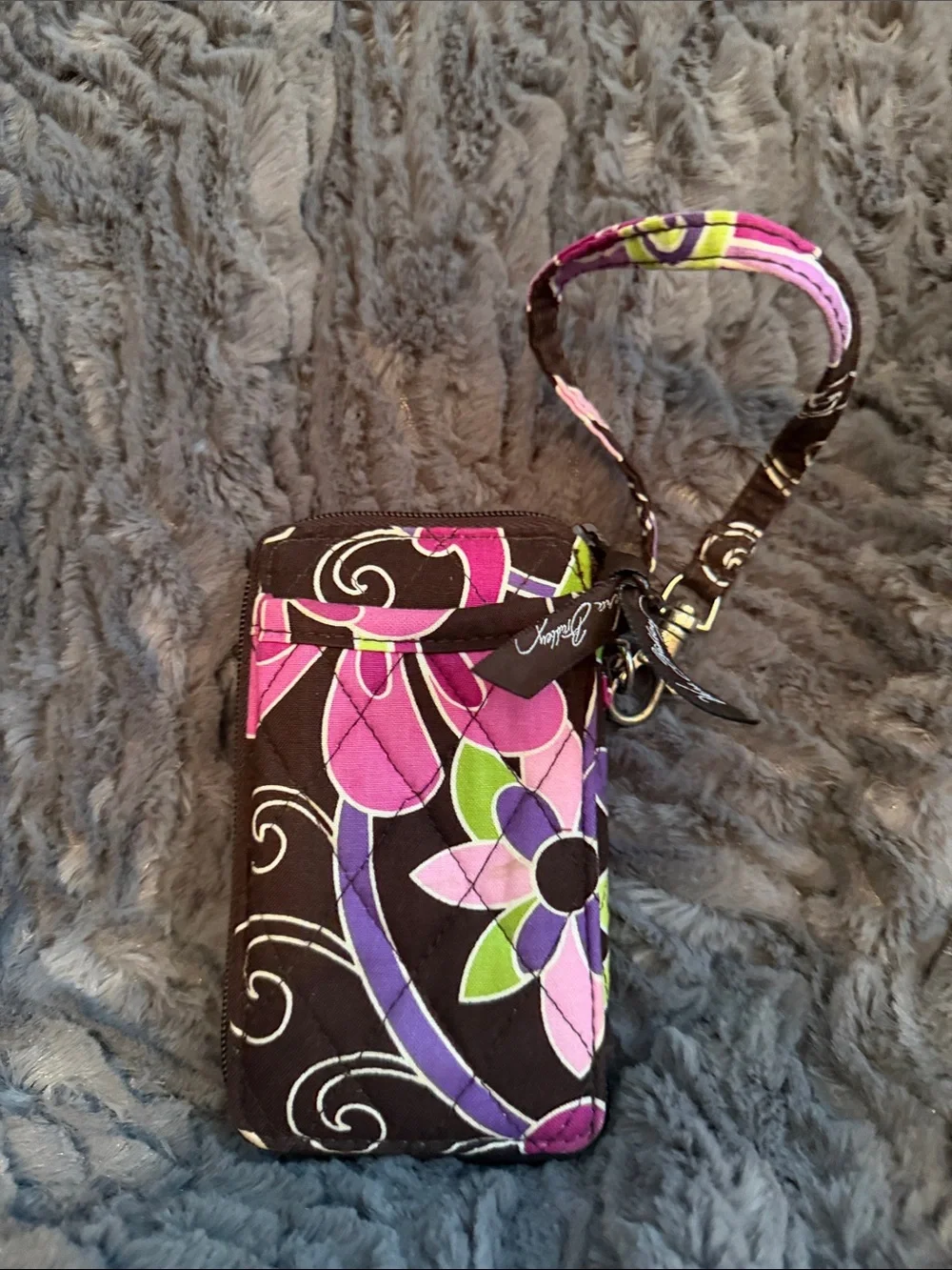 Vera Bradley Pink & Green Floral Wristlet Phone Case